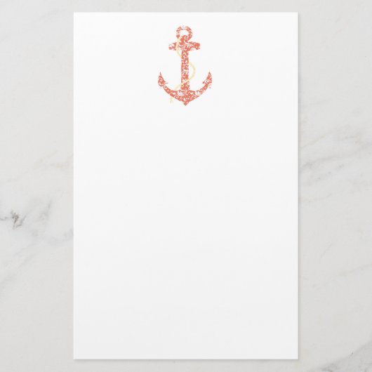 コーラルアンドイエローいかりビーチ結婚式 便箋 (正面)