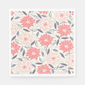 コーラルアンドクリームフローラルパターンヴィンテージダリア スタンダードランチョンナプキン (正面)