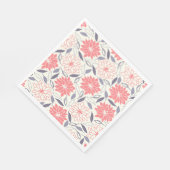 コーラルアンドクリームフローラルパターンヴィンテージダリア スタンダードランチョンナプキン (角)