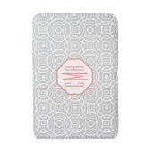 コーラルアンドグレークローバーモノグラム バスマット (正面縦)