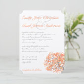 コーラルアンドグレーロマンチックツリー結婚式招待状 招待状 (スタンド正面)