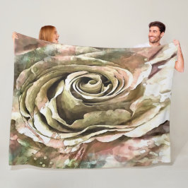 コーラルアンドグレーロマン芸術的ティックバラ フリースブランケット