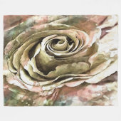 コーラルアンドグレーロマン芸術的ティックバラ フリースブランケット (正面(横))