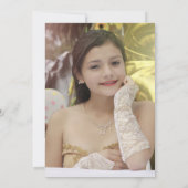 コーラルアンドシルバーキンセアニェラフォト招待状 招待状 (裏面)