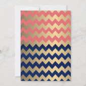 コーラルアンドネイビーブルー(金ゴールドハート付き)カスタム- 招待状 (裏面)