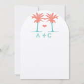 コーラルアンドネオミントビーチタイポグラフィ招待状 招待状 (裏面)
