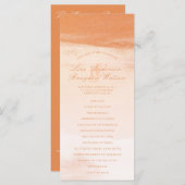 コーラルアンドピーチウォーターカラー洗浄結婚式 プログラム (正面/裏面)