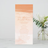 コーラルアンドピーチウォーターカラー洗浄結婚式 プログラム (スタンド正面)