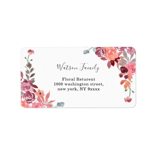 コーラルアンドピーチウォーターフローラ結婚ズ ラベル (正面)