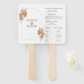 コーラルアンドピーチドライフラワー結婚式 プログラム ハンドファン (正面&裏面)