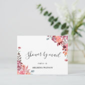 コーラルアンドピーチフローラブライダルシャワーバイメール インビテーションポストカード (スタンド正面)