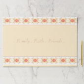 コーラルアンドピーチ付クリームフローラ紙ランチョンマット ペーパーパッド (インサイチュ)