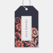 コーラルアンドブルー結婚式の引き出物ギフトつるラベル ギフトタグ (正面)