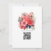 コーラルアンドベリーフローラ春の結婚式 招待状 (裏面)