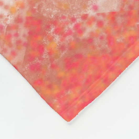 コーラルアンドベージュ(ばちゃばちゃ)跳ねる フリースブランケット (角)