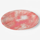 コーラルアンドベージュ(ばちゃばちゃ)跳ねる ペーパープレート (アングル)