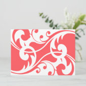 コーラルアンドホワイトモダン結婚式招待状 招待状 (スタンド正面)