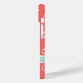 コーラルアンドミントキュートいかりカスタムモノグラム Case-Mate iPhoneケース (裏面 / 左)