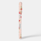 コーラルアンド赤面シックヴィンテージフローラプリントモノグラム Case-Mate iPhoneケース (裏面 / 右)