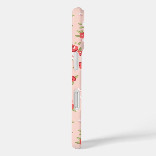 コーラルアンド赤面シックヴィンテージフローラプリントモノグラム Case-Mate iPhoneケース (裏面 / 右)