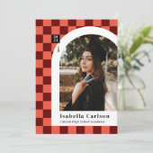 コーラルア市松模様にーチ写真卒業発表 案内状 (スタンド正面)