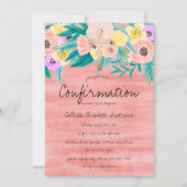 コーラルイかわいらしローフローラ水の色確認 招待状 (正面)