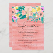 コーラルイかわいらしローフローラ水の色確認 招待状 (正面/裏面)