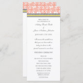 コーラルイエローグレーダマスク結婚式プログラム プログラム (正面/裏面)