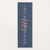 コーラルイニシャルネームブルーデニムプリント ヨガマット (正面)