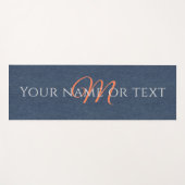 コーラルイニシャルネームブルーデニムプリント ヨガマット (正面(横))