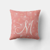 コーラルイモダンンゴモノグラム装飾用クッション クッション (裏面)