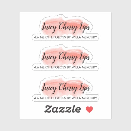 コーラルウォーターのカラー洗浄かわいいスクリプトリップグロスメイクアップ シール (シート)