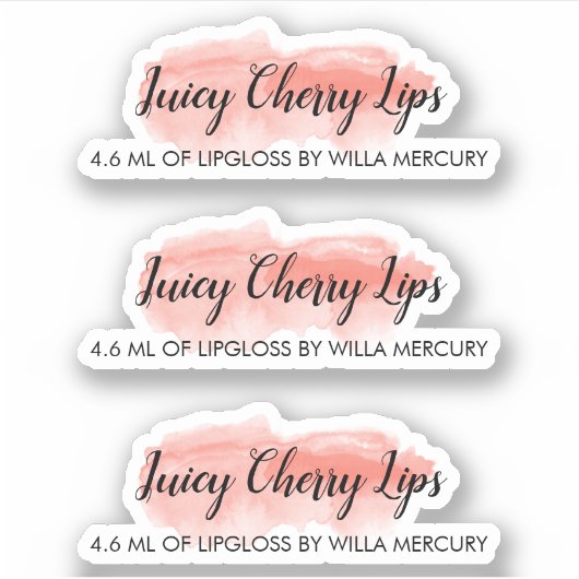 コーラルウォーターのカラー洗浄かわいいスクリプトリップグロスメイクアップ シール (正面)