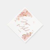 コーラルウォーターエレガントカラー結婚Boho Script スタンダードカクテルナプキン (角)