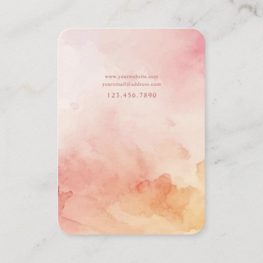 コーラルウォーターカスタムジュエリー表示カード 名刺 (裏面)