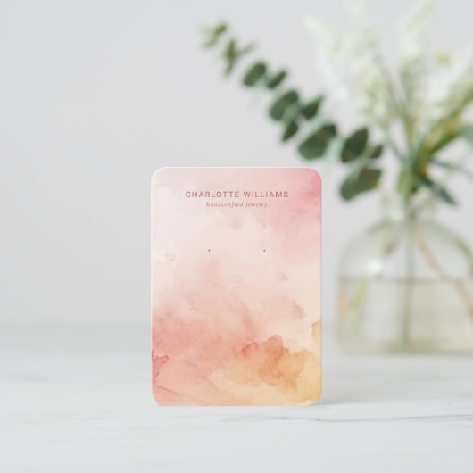 コーラルウォーターカスタムジュエリー表示カード 名刺 (スタンド正面)