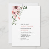 コーラルウォーターカラーフラワーズブライダルシャワー招待 招待状 (正面)