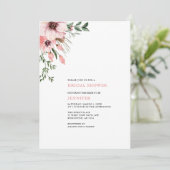 コーラルウォーターカラーフラワーズブライダルシャワー招待 招待状 (スタンド正面)