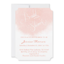 コーラルウォーターカラーブライダルシャワー招待