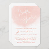 コーラルウォーターカラーブライダルシャワー招待 招待状 (正面/裏面)