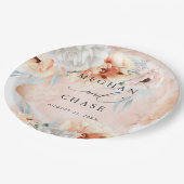 コーラルウォーターカラーポピーパーティー紙プレート ペーパープレート (アングル)