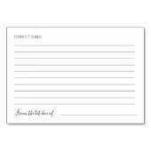 コーラルウォーターカラー牡丹ウェディングシャワーレシピカード テーブルナンバー (裏面)