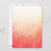 コーラルウォーターミニマル結婚カラー 招待状 (裏面)