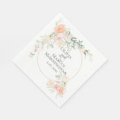 コーラルウォーター春フラワーブーケ スタンダードランチョンナプキン (角)