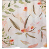 コーラルウォーター洗足優しい落ち花花びら シャワーカーテン (正面)