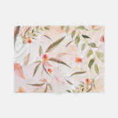 コーラルウォーター洗足優しい落ち花花びら フリースブランケット (正面(横))