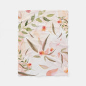 コーラルウォーター洗足優しい落ち花花びら フリースブランケット (正面)