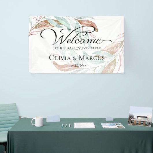 コーラルウォーター結婚の紅葉の歓迎サイン 横断幕 (トレードショー)