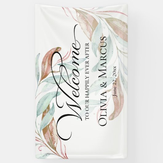 コーラルウォーター結婚の紅葉の歓迎サイン 横断幕 (縦)