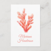 コーラルウォーター結婚カラーの片面アートゲストカード エンクロージャーカード (正面)